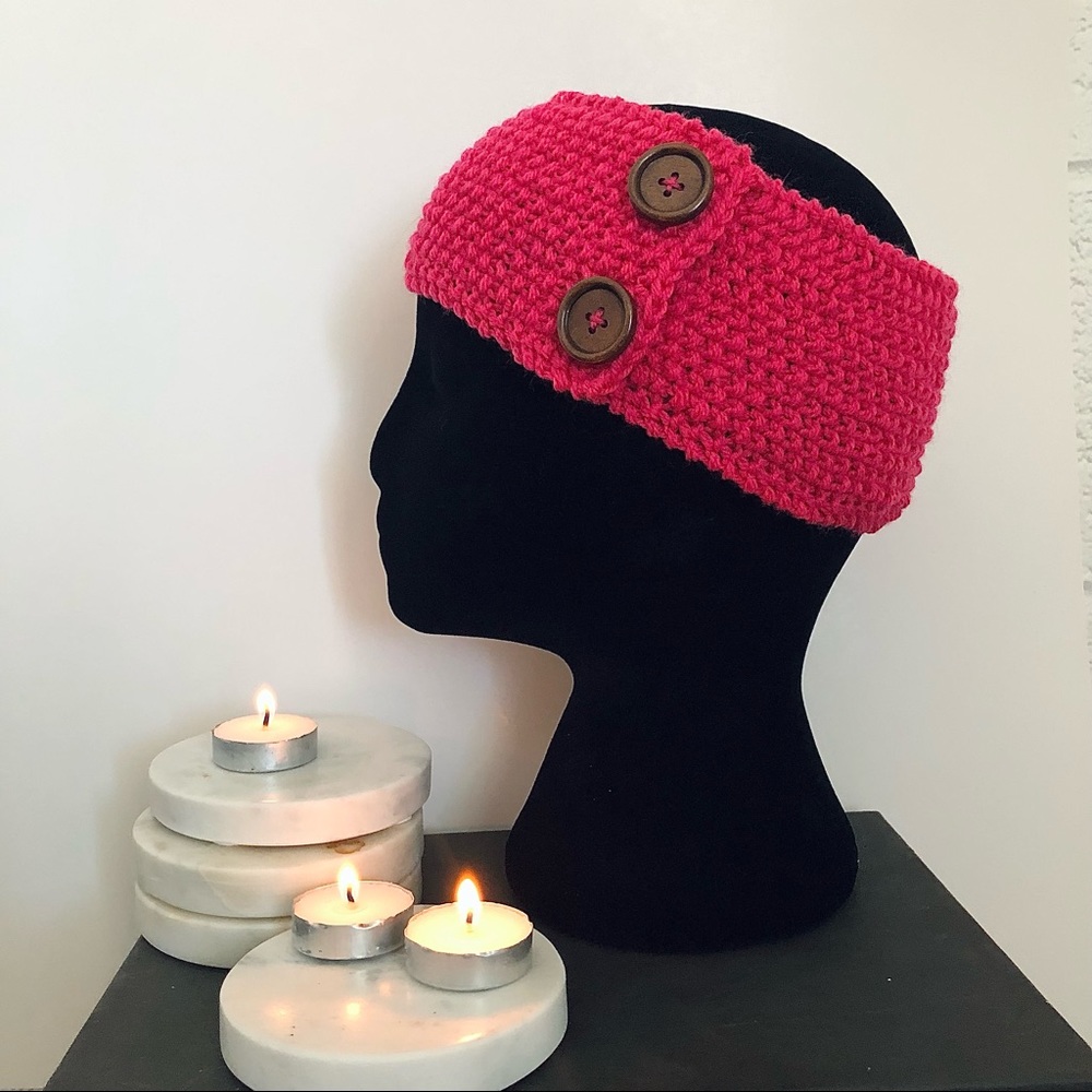 100% Merino Wool Hot Pink Headband